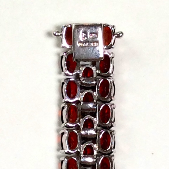 Dee Berkley Sterling Silver Red Garnet Bracelet - Picture 5 of 7